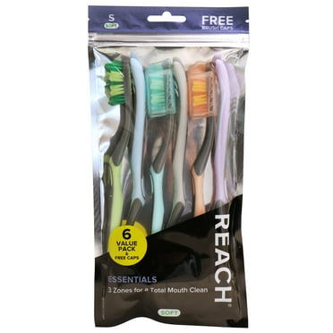 REACH Essentials Toothbrush, Soft, Adult, 6 Count