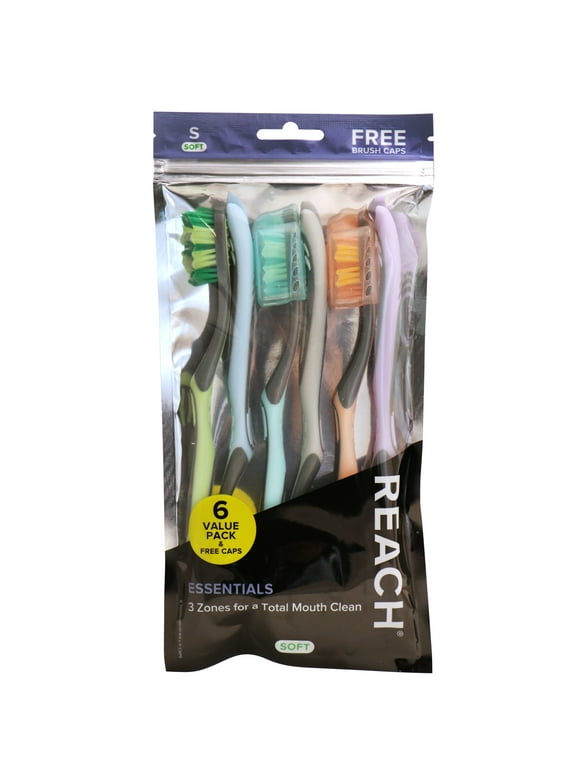 REACH Essentials Toothbrush, 6ct