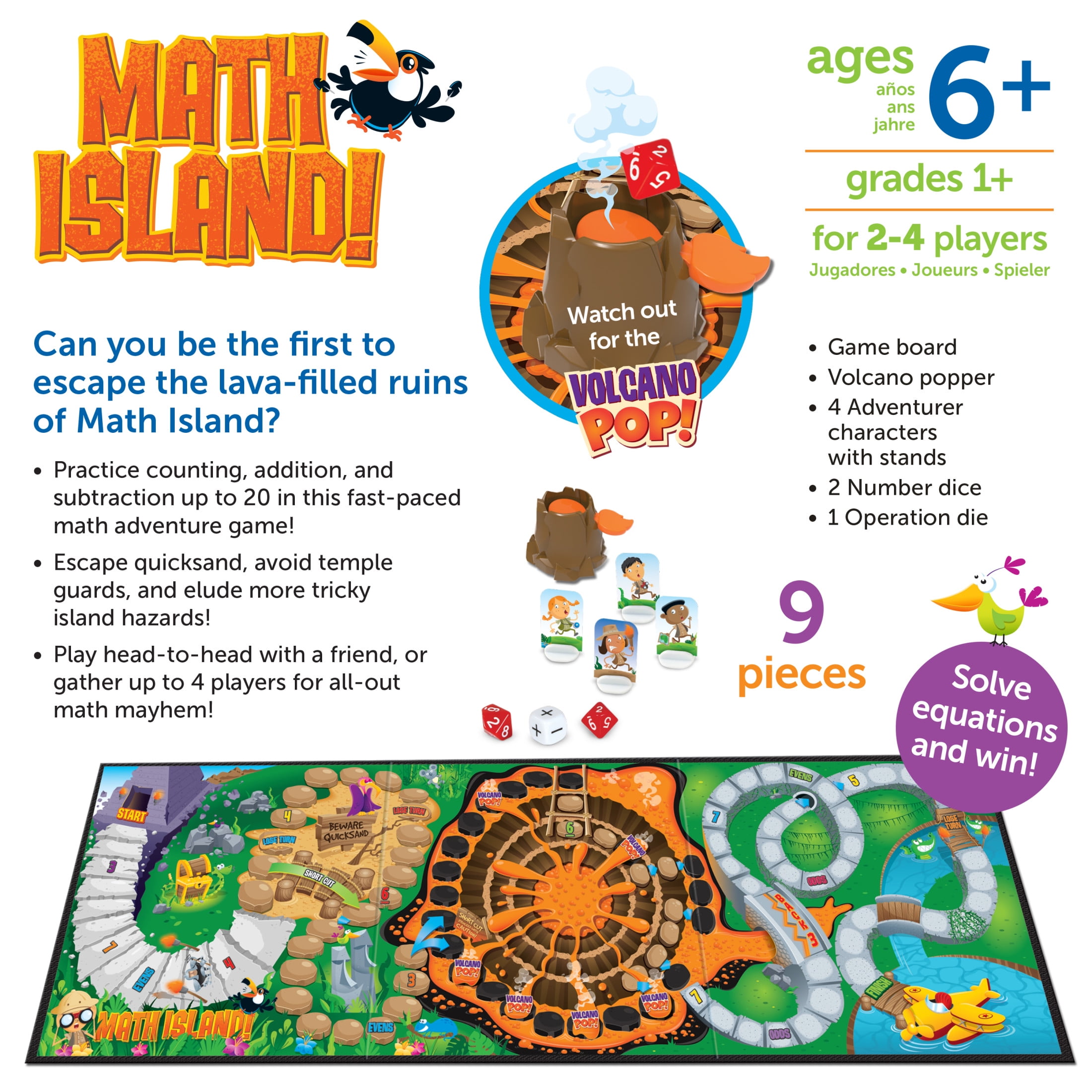 Learning Resources Math Island Addition & Subtraction Game ,  Board Games , Ages 6+