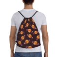 thumbnail image 2 of Drawstring Backpack - Cute Hamburger Burger Planet Splash Proof Small Drawstring Gym Bag for Women Men, Cinch Sports String Bag Backpack for Travel Swimming Beach, 2 of 8
