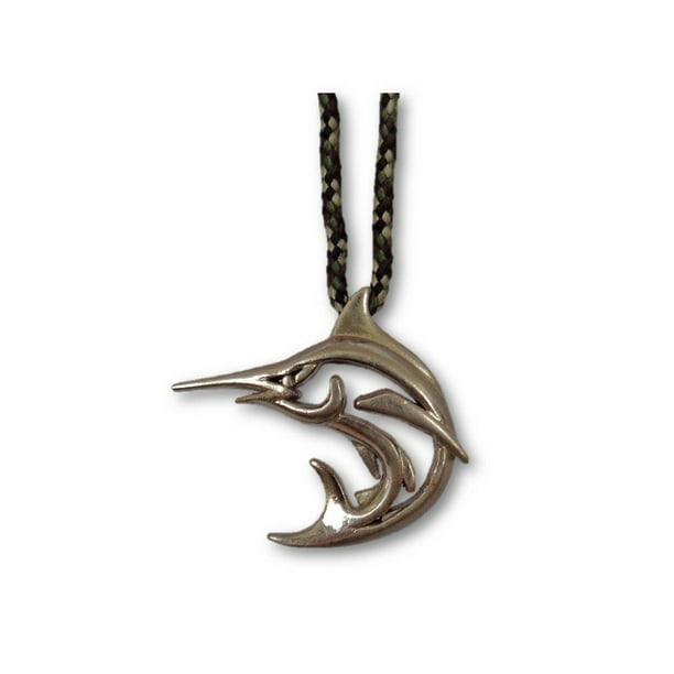 Angler Metal Rear View Marlin Mirror Hanger Brushed Nickel Finish