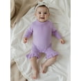 thumbnail image 4 of Miaouyo Infant Baby Girls Knit Fall Romper 0 3 6 9 12 Months Long Sleeve Crew Neck Solid Fall Jumpsuit Sweater, 4 of 9