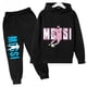 thumbnail image 3 of Conjunto de sudadera con capucha para niños de primavera, conjunto deportivo de 2 piezas, sudadera y pantalones, ropa para niños y niñas con estampado de Messi, ropa para bebés, 3 of 5