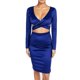 thumbnail image 1 of Gibobby Vestidos para Mujer Casuales Vestido de color sólido con cuello en V y cintura ajustada sexy de manga larga para mujer(Azul,CH), 1 of 4