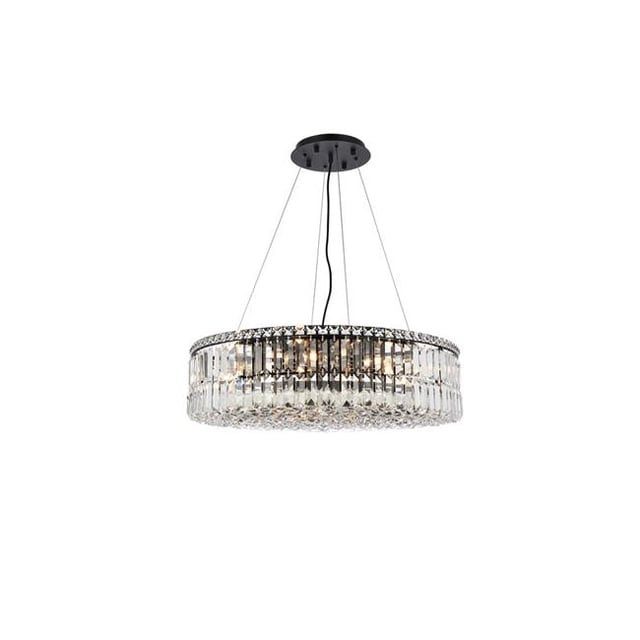Elegant Lighting V2030D28BK-RC 28 in. Maxime Lustre&44; Noir