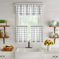 thumbnail image 2 of Farmhouse Living Double Windowpane Plaid Tier Set, White/Black, 30"x24", 2 of 2