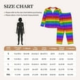 thumbnail image 3 of KLL Colorful Glitter Rainbow Print Women's Long Sleeve Pajamas with Pants Sleepwear Loungewear 2 Set-Small, 3 of 7