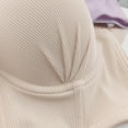 thumbnail image 6 of HOMBOM Underwire Womens Bras Everyday Lightly Lined Brassiere Comfortable Beige Spaghetti Straps Full Coverage Bras 30B, 6 of 7