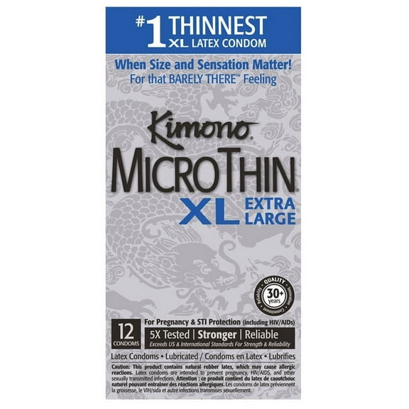 Kimono Micro Thin XL Extra Large Condom - Box of 12