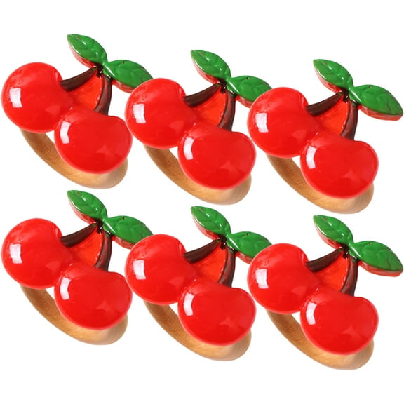 MOKKHNB Napkin Holder Buckles Cherry Style Plastic 6pcs