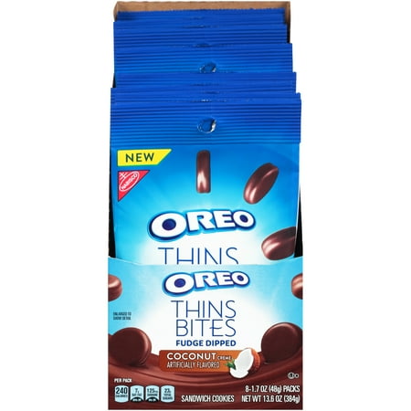 Personalized Oreo Cookies - Oreo Thins Bites Fudge Dipped Coconut Creme 13.6 Oz