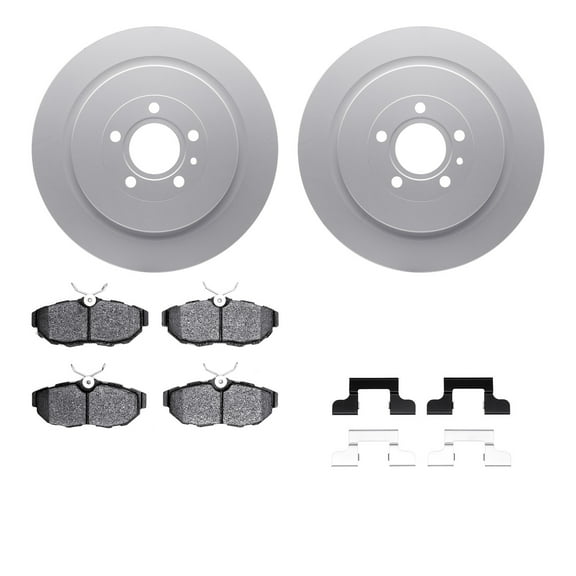 Dynamic Friction Company Rear Geospec Brake Rotors with 5000 Advanced Brake Pads includes Hardware 4512-99234