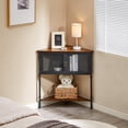 thumbnail image 6 of VECELO Corner Storage Cabinet with Double Door and Storage Shelf, Free-Standing Triangle Cabinet Table, Brown, 6 of 10