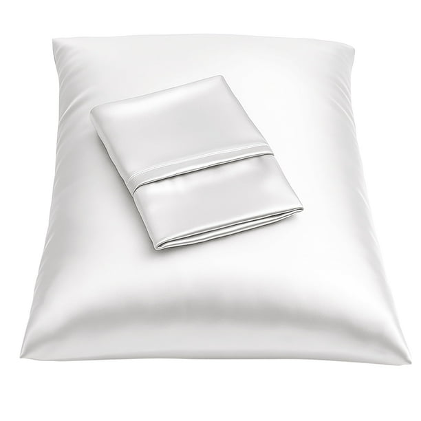 Funda de almohada de satén BLISSFORD para el cuidado del cabello y la piel, color blanco, paquete de 2