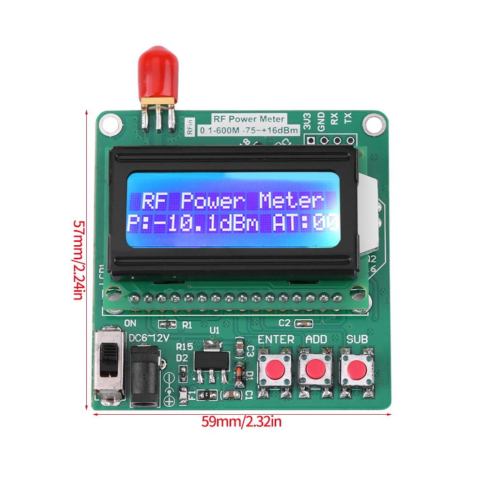 Mgaxyff Digital LCD RF Power Meter 7516 dBm 1600MHz Radio Frequency