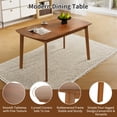 thumbnail image 4 of Mid-century Modern Dining Table Set for 4, Solid Wood Dining Table and Solid Wood Chairs, 5 Piece Farmhouse Dining Table and 4 Upholstered Chairs for Home, Kitchen, Apartment, Space Saving, 4 of 13