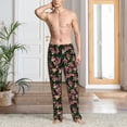 thumbnail image 5 of Uemuo Rose Flowers Pattern Men's Wide Leg Palazzo Lounge Pants with Pockets Light Weight Loose Comfy Casual Pajama Pants-Large, 5 of 9