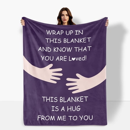 Heart Love Gift For Couples Purple Stars Arms Theme Fleece Blanket Sofa Bed Travel Camping Polyester Throw Shipped From USA Soft Warm Comfortable Flannel Blanket Ideal For Family Friends Gift