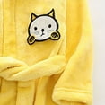 thumbnail image 4 of NOLDARES Kid Fleece Hooded Robes Girls Bathrobes Boys Soft Plush Sleepwear Toddler Fuzzy Pajamas,Yellow,7-8 Y, 4 of 6