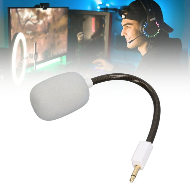 Micrófono Boom Desmontable, Micrófono de Repuesto Blackshark V2, V2 Pro Con Parabrisas de Esponja, Enchufe Chapado en Oro, Brazo Flexible, Tecnología de Cancelación de Ruido,