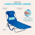 thumbnail image 5 of Ostrich The Ladies Comfort Lounger, Foldable Beach Pool Tanning Chair, Ocean Blue, 5 of 13