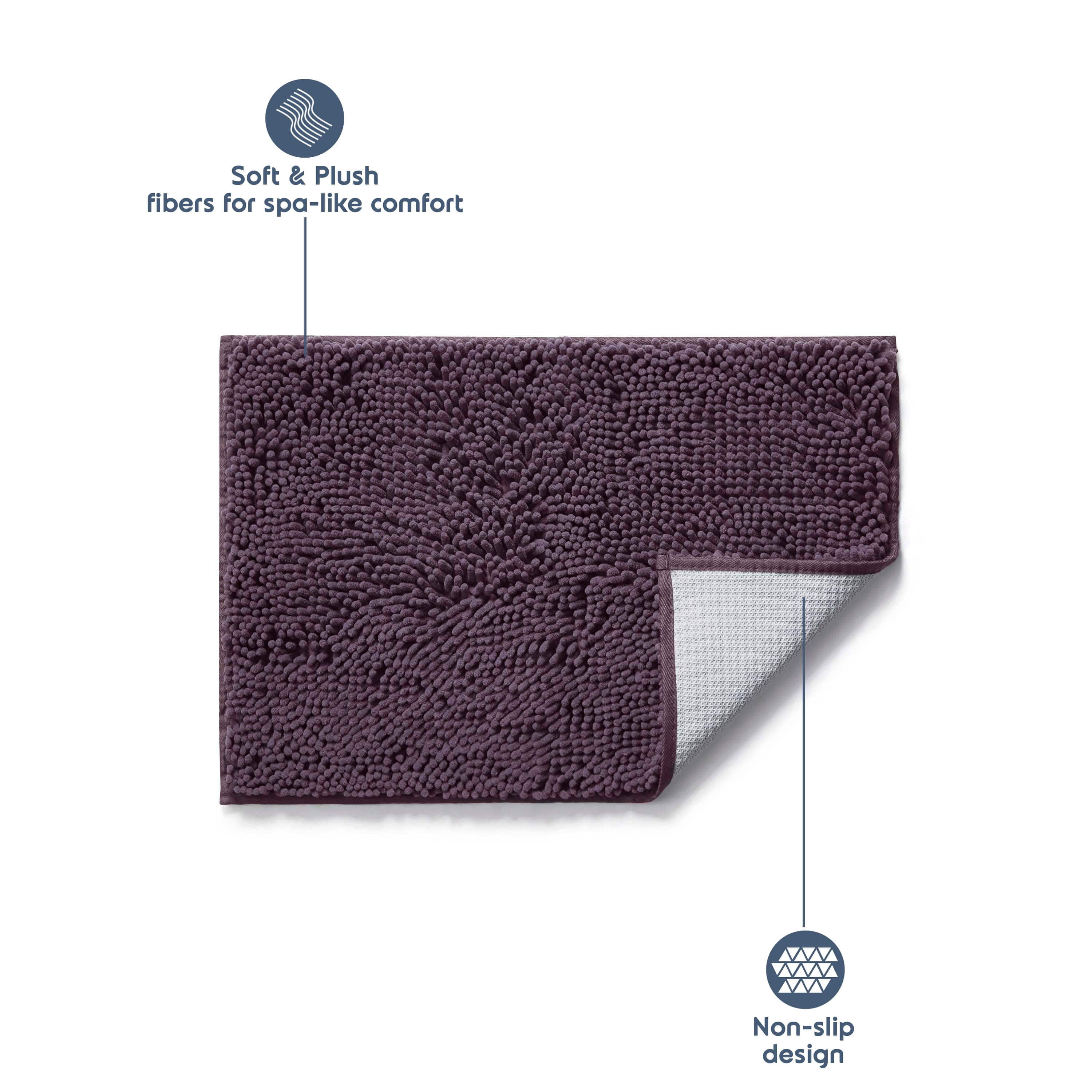 LammaLoe Bath Rug, Chenille Bathroom Rug, Absorbant Bath Mat For Bathroom Decor, Shower Mat 17x24