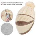 thumbnail image 4 of Gorro con pompón para mujer, gorro de invierno para niña, bufanda de redecilla, gorro de punto cálido, bufanda circular, calentador de cuello, 4 of 5