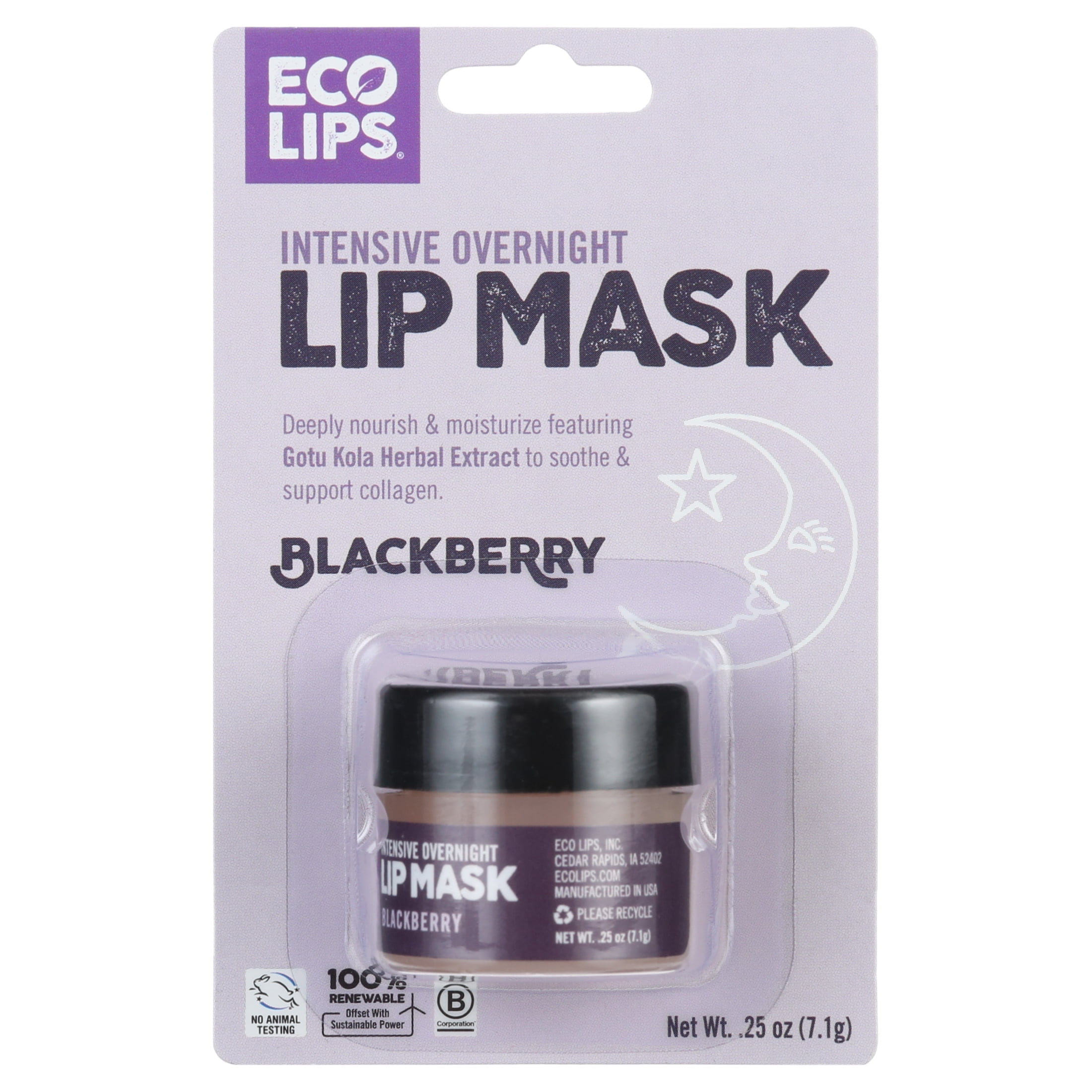 Eco Lips Overnight Intensive Lip Mask with Blackberry, .34oz 1ct