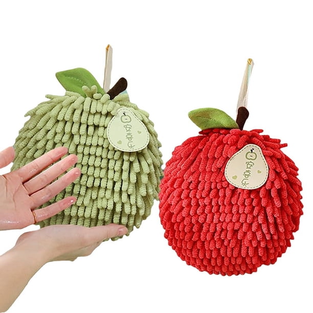 Toalla de Mano Fruta Absorbente Chenille Juego de Toallas de Secado Rápido con Baño Cocina Toalla de la Puerta del Coche