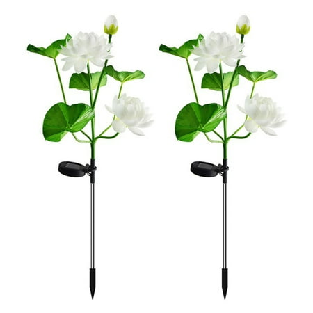

Solar Lotus-Flower Light 2Pcs Solar Flower Lights Outdoor Solar Yard Decoration Lights Landscapes Lamp for Patio Lawns Pathways