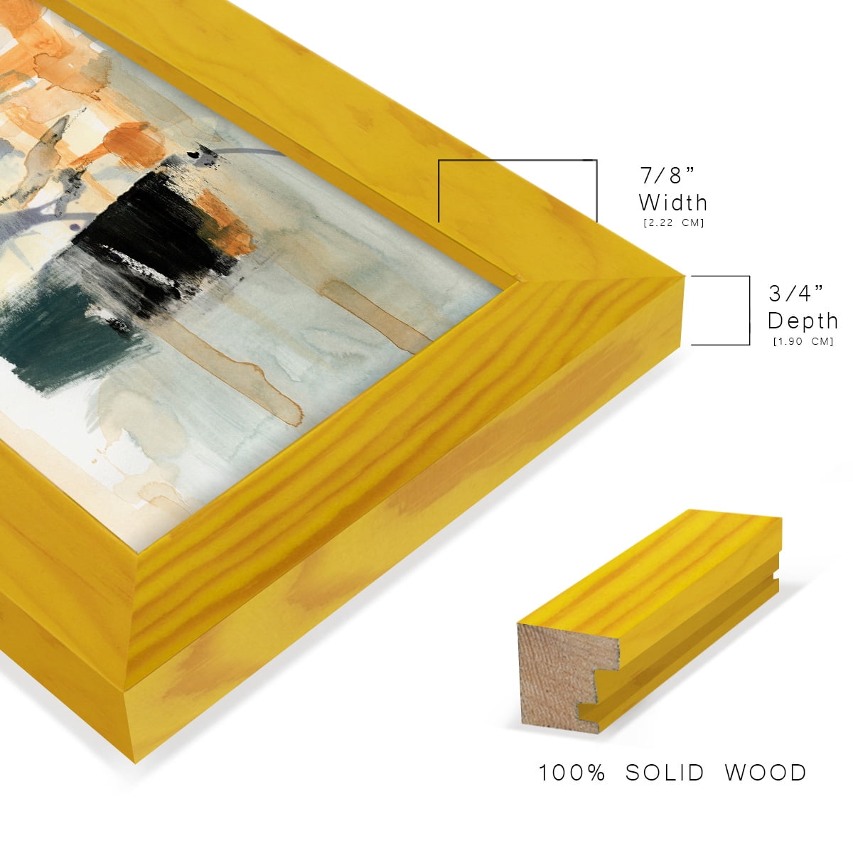Seria I - Framed Print w/glass - Sunflower Yellow