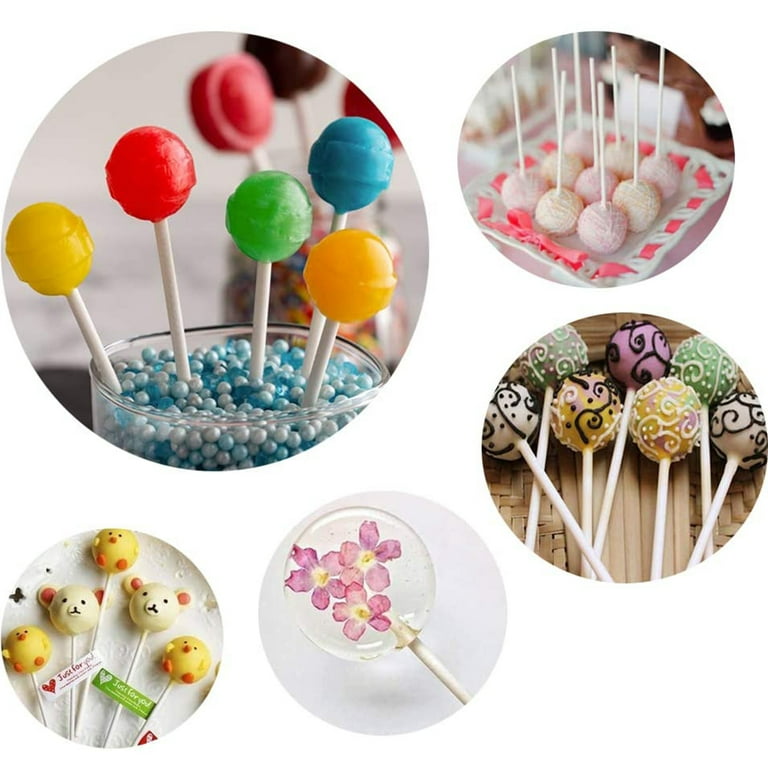 100 pcs 152*4mm Lollipop Sticks,Cake Pop Sticks,Treat Sticks Sucker Stick  for Cake Toppers,Cake pops,Candy,Chocolate,Cookie 