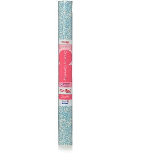 Con-Tact Brand Creative Covering Self-Adhesive Shelf Liner, Batik, Blue, 18" x 24'