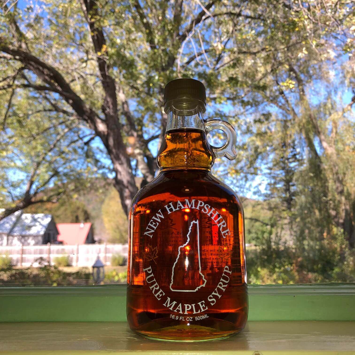 Great Tasting New Hampshire Pure Maple Syrup Produced by Family Owned Multi Generational Fuller s Sugarhouse 16.9 Ounce Gallone Glass Bottle Grade