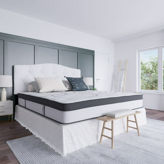 Emma   Oliver 12 Inch CertiPUR-US Certified Hybrid Pocket Spring Mattress, King Mattress in a Box - Premium Mattress