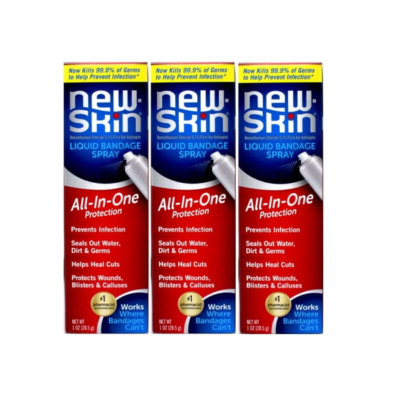 3 Pack - New-Skin Antiseptic Liquid Bandage Spray 1 fl oz Each