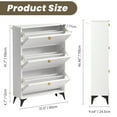 thumbnail image 5 of Shoe Cabinet White Hidden Shoe Storage Narrow Shoe Closet for Entryway Slim,White, 5 of 9