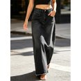 thumbnail image 2 of High Waist Women Casual A Line Long Denim Skirt with Pocket, 2 of 6