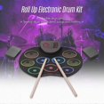 thumbnail image 2 of Portable Electronic Drum Set USB Drum Pad Kit 9 Drumpads Built-in Speaker with Sticks and Foot Pedals Digital Percussion Instruments, 2 of 4