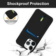 thumbnail image 5 of for iPhone 15 Pro Max Case with Card Holder Cover Microfiber Inner Lining [Holds 2 Cards] Slim Soft TPU Shockproof Protective Wallet Phone Case for iPhone 15 Pro Max (Black), 5 of 5