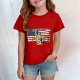 thumbnail image 2 of mgoYE 250th Anniversary USA Shirt Crew Neck 4th of July Shirt Girls Boys 250 Years American Anniversary Shirt American Flag Stars Fireworks Graphic Tee Tops(Red,5-6 Years), 2 of 4
