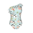 thumbnail image 4 of Yiaed Cute Cows Print Women One Piece Swimsuits Tummy Control One Shoulder Bathing Suits Pattern Ruffle Swimwear-Large, 4 of 8