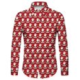 thumbnail image 4 of Camisas navideñas para hombre, camisa con estampado de árbol de Papá Noel, cuello clásico, informal, manga larga, ropa de moda, estilo étnico, 4 of 4