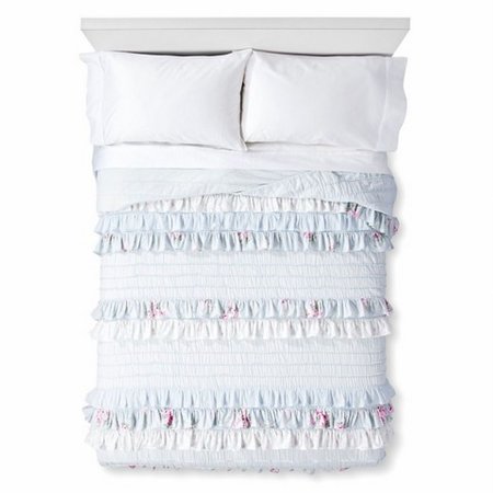 simply shabby chic blue pintuck ruffle twin bed quilt simply shabby chic blue pintuck ruffle twin bed quilt