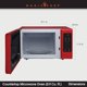 thumbnail image 2 of Horno microondas pequeño de encimera Magic Chef de acero inoxidable de 900 vatios y 0.9 pies cúbicos para espacios compactos con 6 modos de cocción preprogramados, color rojo, 2 of 5