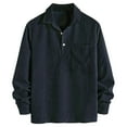 thumbnail image 1 of Ceisia Men Casual Color Block Half Zipper Lapel Pullover Long Sleeve Gift Fashion Daily Outdoor Athletic Casualwear Top, 1 of 7