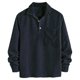 thumbnail image 1 of Ceisia Men Casual Color Block Half Zipper Lapel Pullover Long Sleeve Gift Fashion Daily Outdoor Athletic Casualwear Top, 1 of 7
