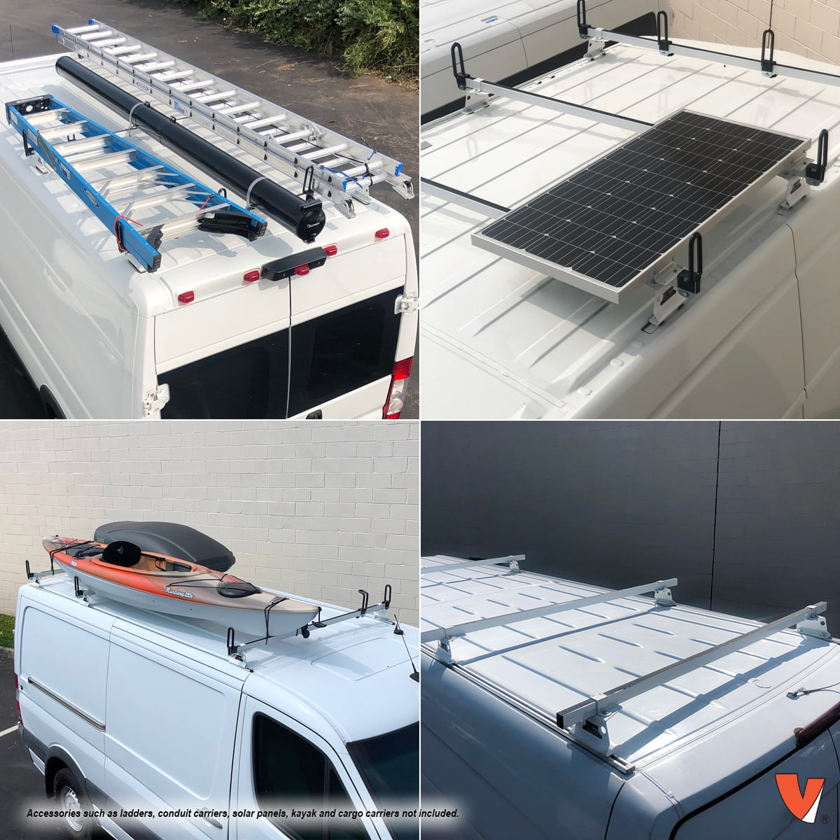 Vantech Heavy Duty 3 Bar Ladder Roof Rack, Fits Nissan NV Standard Cargo Vans all models