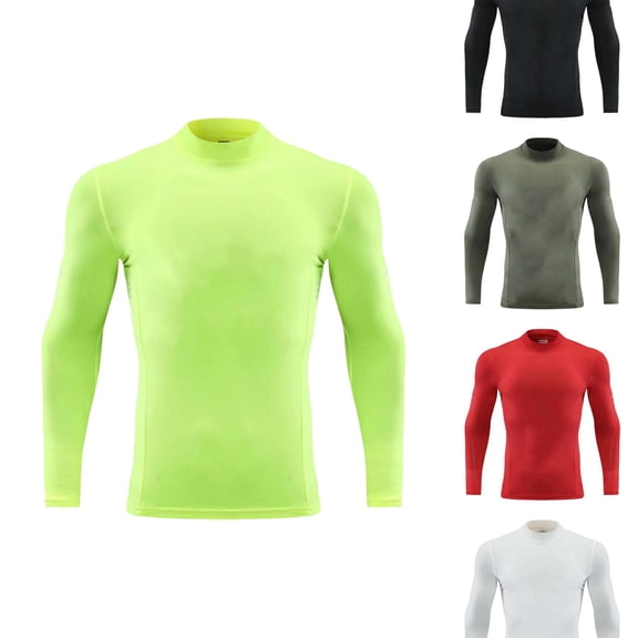 VOUZZA Girls T Shirts Boys High Neck Long Sleeve Compression Shirt Workout Top Running Gym Base Layer Athletic Underwear Active Tops