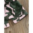 thumbnail image 7 of Bagilaanoe 3pcs Newborn Baby Girl Shorts Set Fly Sleeve Letter Print Romper Tops + Camouflage Shorts + Headband 3M 6M 12M 18M 24M Infant Casual Summer Clothes, 7 of 7